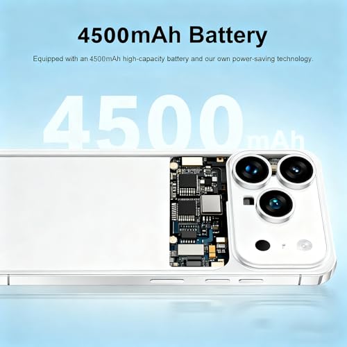 i17promax Smartphone, 6.8" HD Display, 9000 Deca-Core 5G Phone, 48MP+18MP Camera, Face ID & In-Display Fingerprint, 4500mAh Battery, Android 13, Dual SIM+TF Card, 3.5mm Headphone (orange,4+64G)